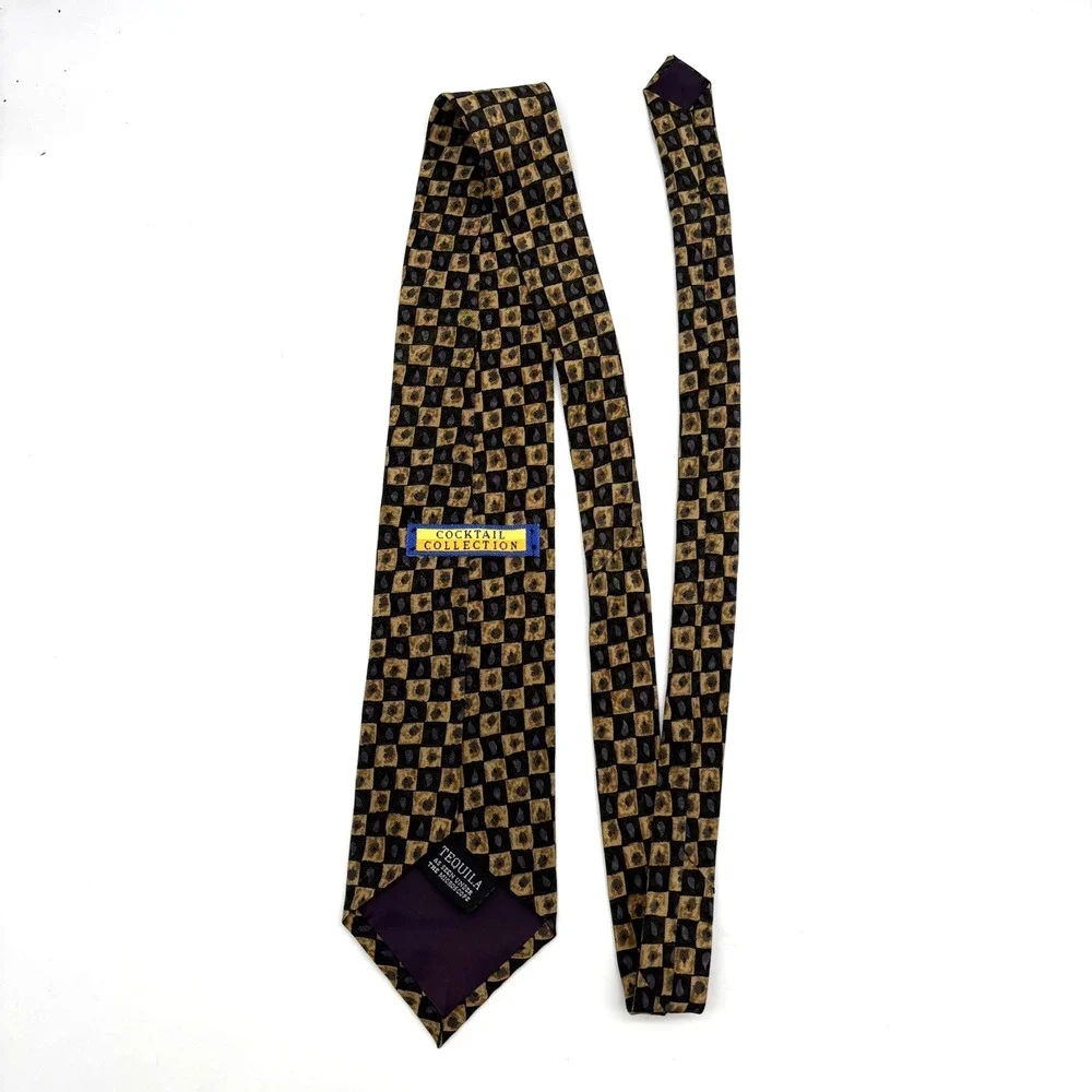 Vintage Cocktail Collection TEQUILA Seen Under The Microscope 100% Silk Tie 57